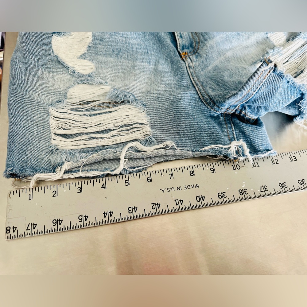 NEW Jean Shorts High Rise Distressed ASOS by Denim pimkie LIGHT WASH SZ 6 - Picture 14 of 16